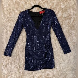 AKIRA Navy Sequin Dress